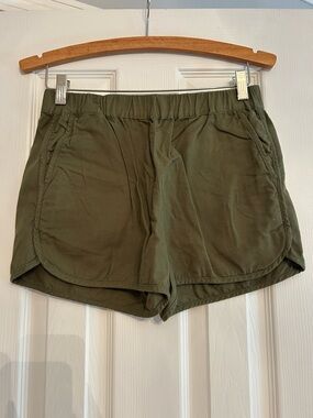 Madewell Olive Green Elastic-Waist Athletic Shorts